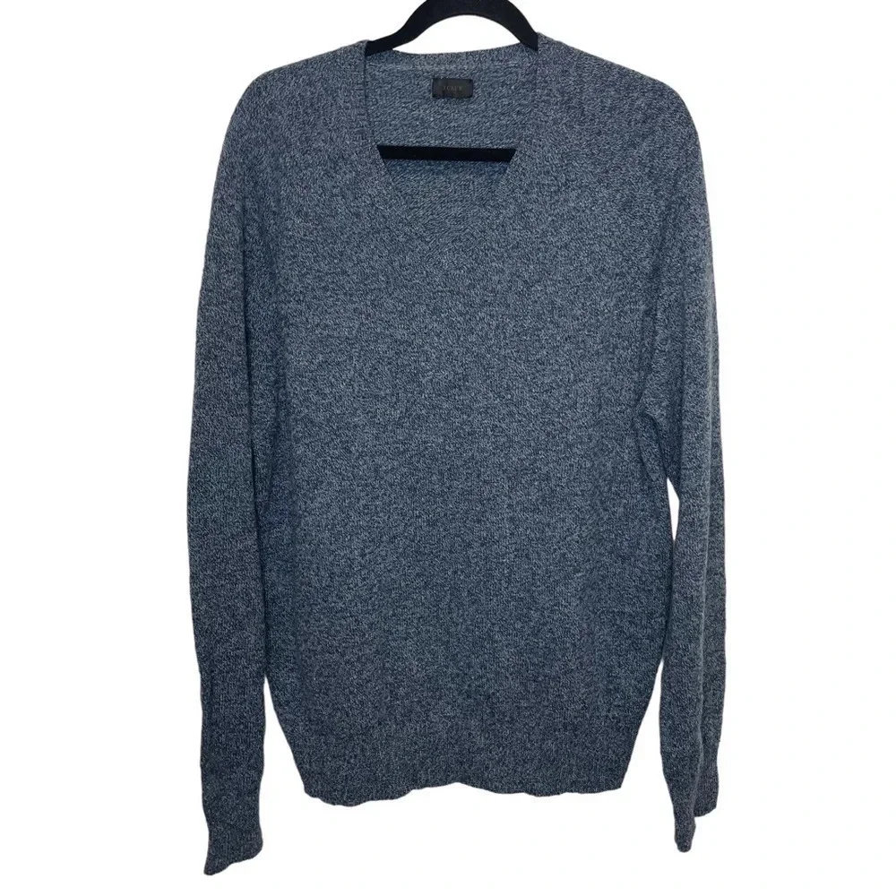 J Crew lambswool mens v-neck sweater blue